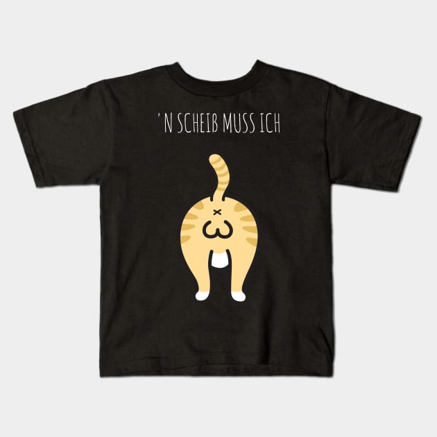 Lustige Katze Kätzchen - N Scheiß muss ich Kids T-Shirt by 5StarDesigns